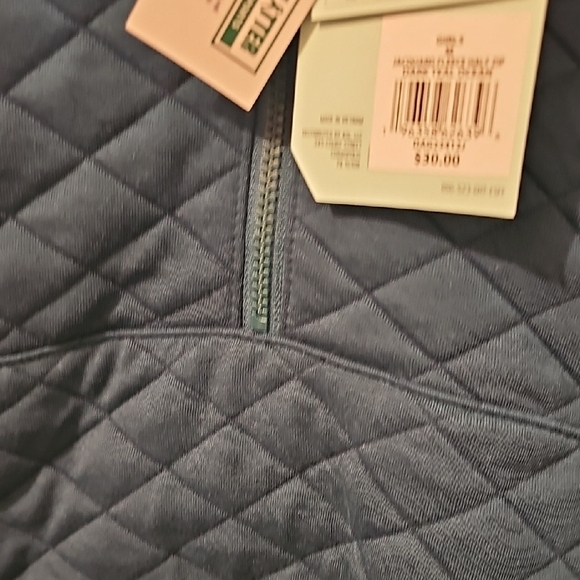 DSG Jacquard Fleece Half Zip Dark Teal Ocean Quilted Pullover Size Medium - Picture 4 of 6